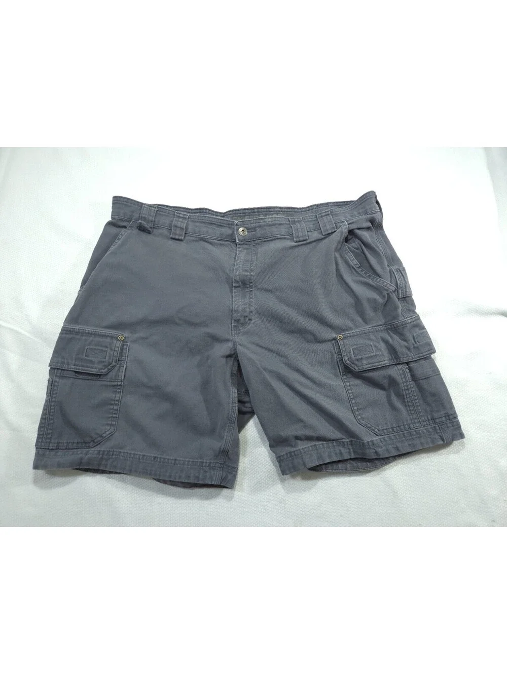 Duluth Trading Co Mens 40 Gray Flex Fire Hose Cargo Shorts Relaxed Fit Work
